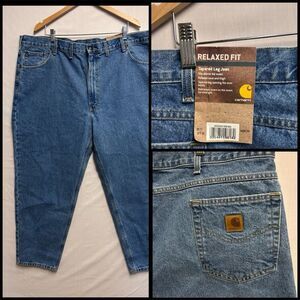 Carhartt Jeans Mens 48x30 Blue Relaxed Fit Tapered Leg Denim Vintage B17STW NWT